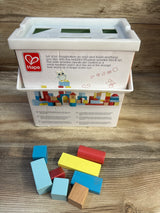 Hape My First Blocks - 80pc Wooden Blocks with Sorting Container