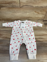 NEW H&M Heart Print Coverall White sz Newborn