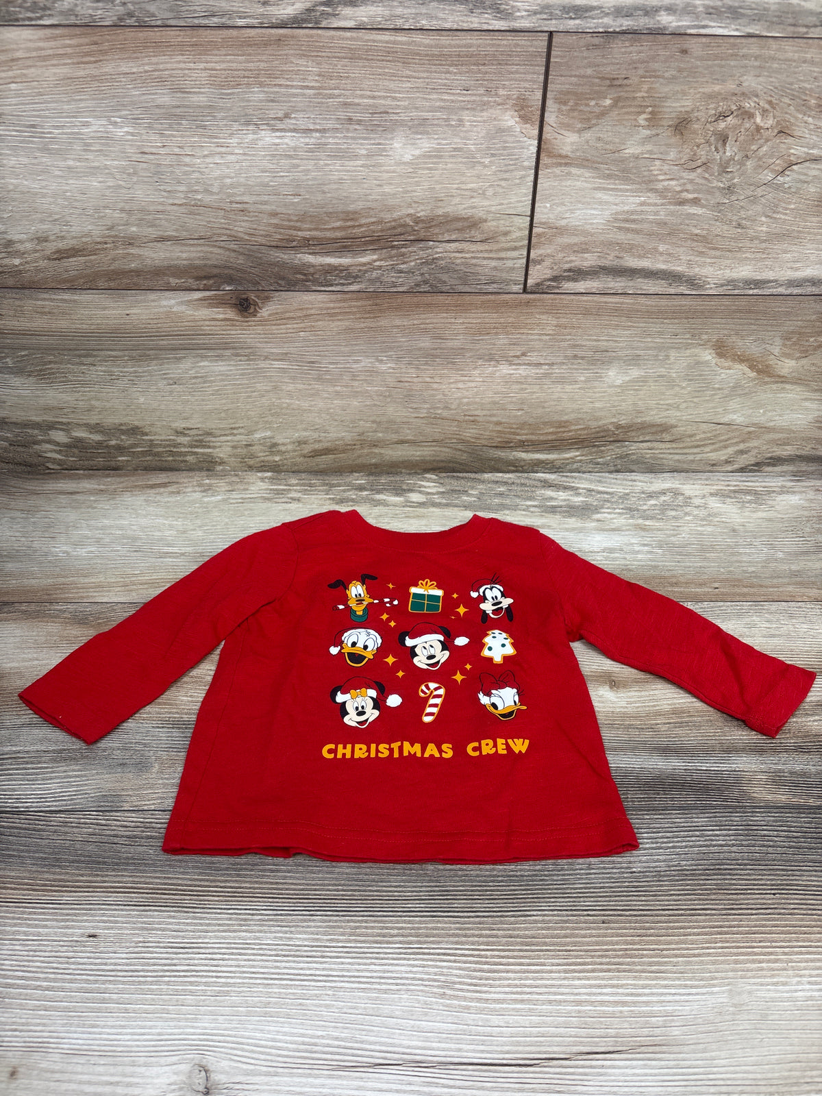 Jumping Beans Disney Mickey Mouse Christmas Crew Shirt Red sz 12m