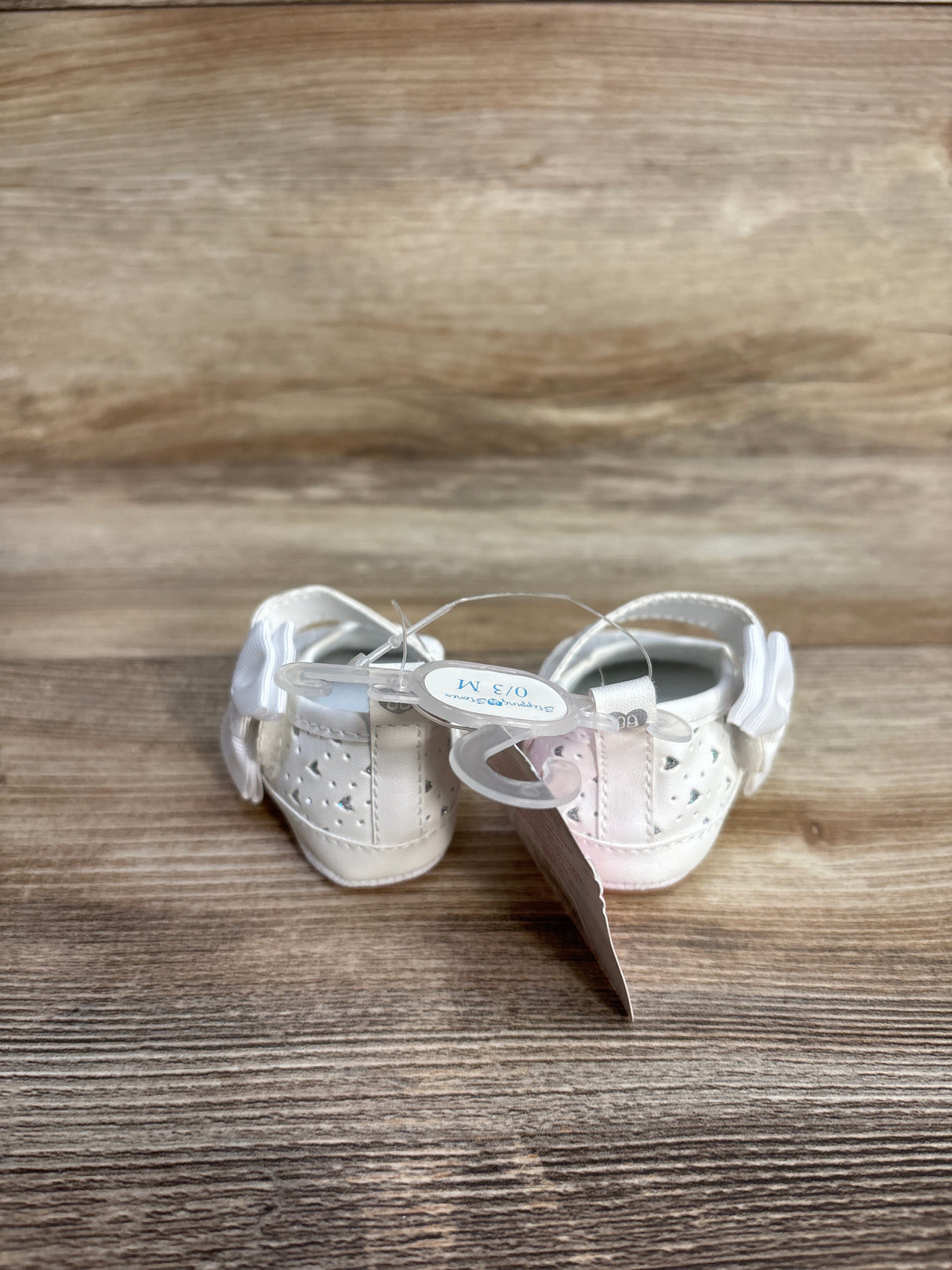 NEW Stepping Stones Heart Mary Jane Flats White sz 0/1c