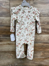 NEW Kyle & Deena 2pc Velour Floral Footed Coverall White sz 0-3m