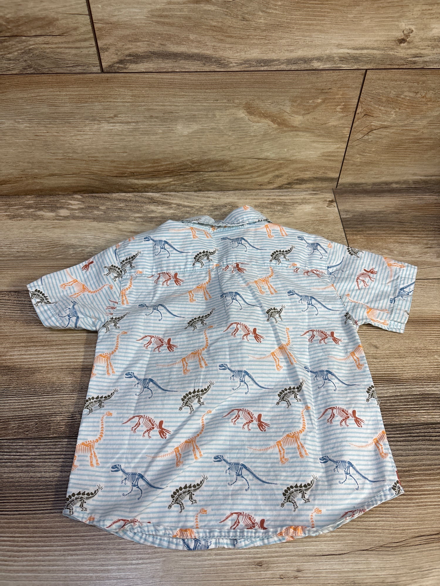 Mick Mack Button Up Dinosaur Shirt Blue sz 24m