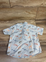 Mick Mack Button Up Dinosaur Shirt Blue sz 24m