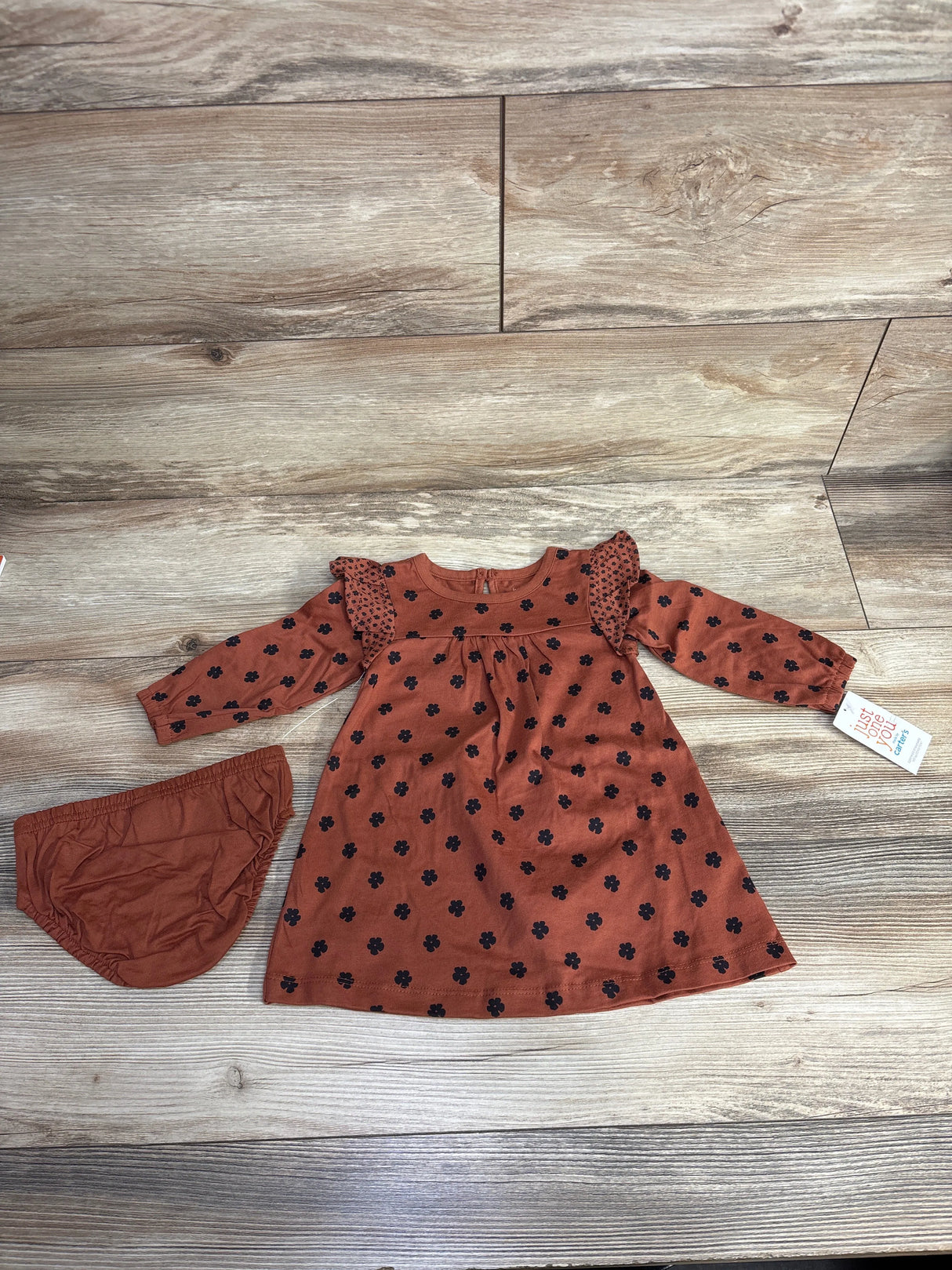 NEW Just One You Floral Long Sleeve Shirt Brown sz 9m