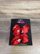 NEW Reindeer Hair Bow Red, 2pk