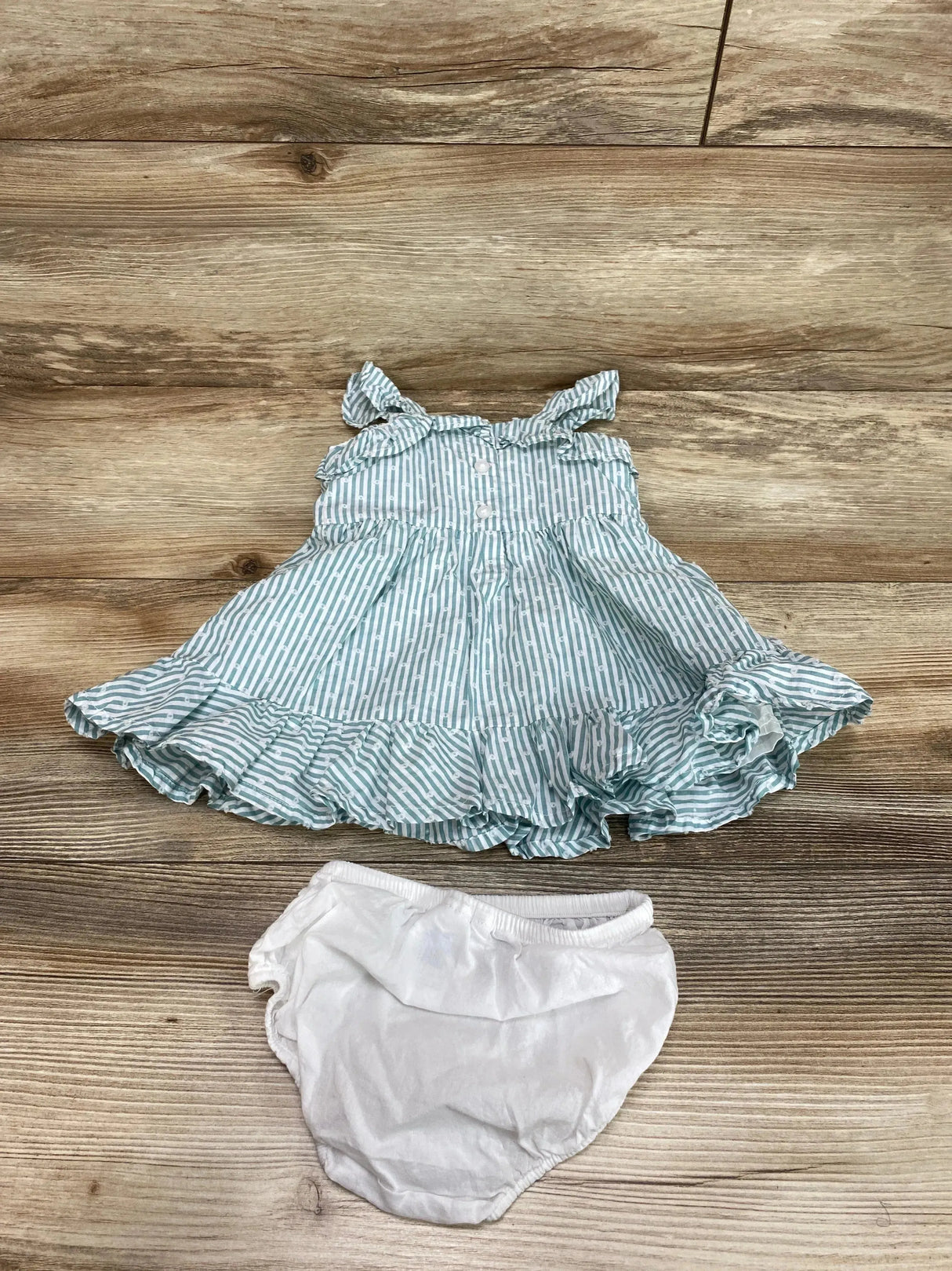 Janie & Jack Striped Ruffle Textured Dress sz 3-6m