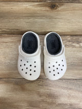 Crocs Toddler Classic Lined Clogs White Sz 9c