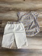 Oshkosh 2pc Floral Bodysuit & Pants White sz 9m