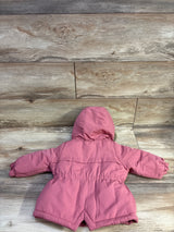 Oshkosh Heavyweight Faux Fur Hooded Parka Coat Pink sz 12m