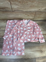 Tahari Baby 2pc Ghost Coat Style Pajama Set Pink sz 3T