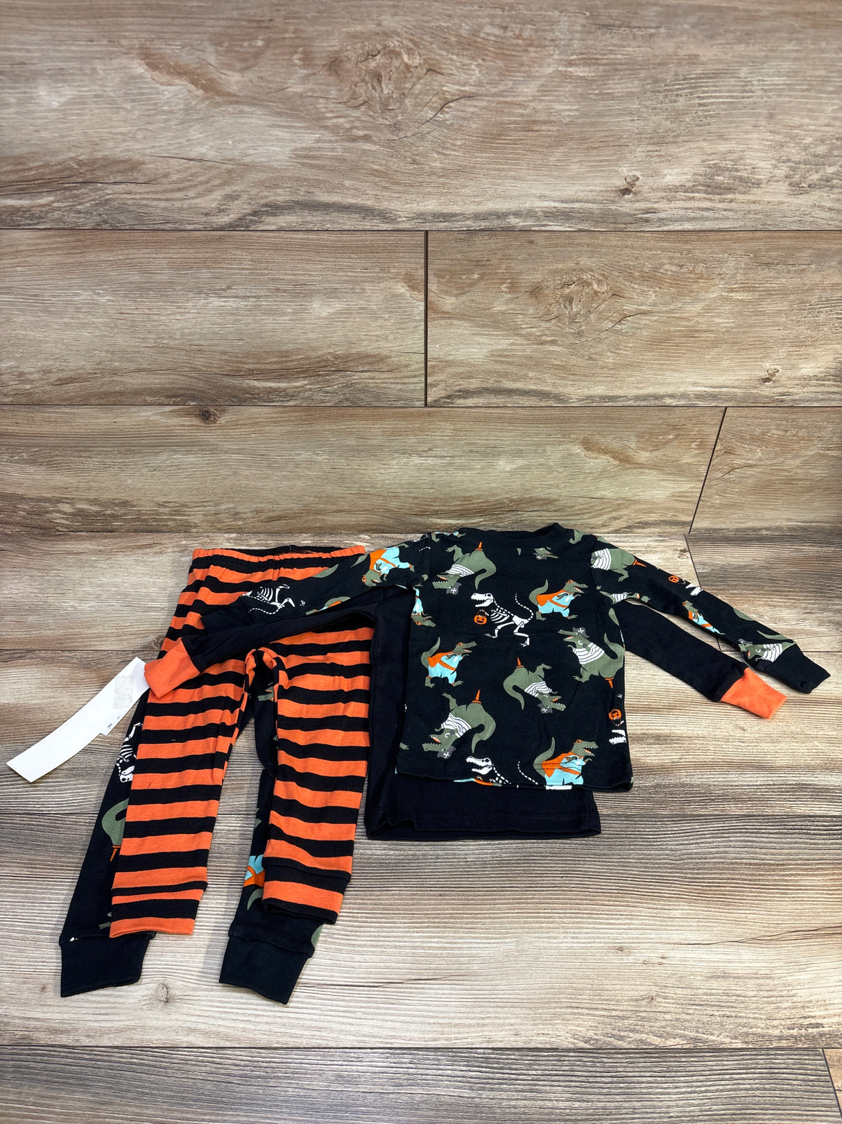 NEW Just One You 4pc Dino Skeleton Halloween Pajama Set Black sz 18m