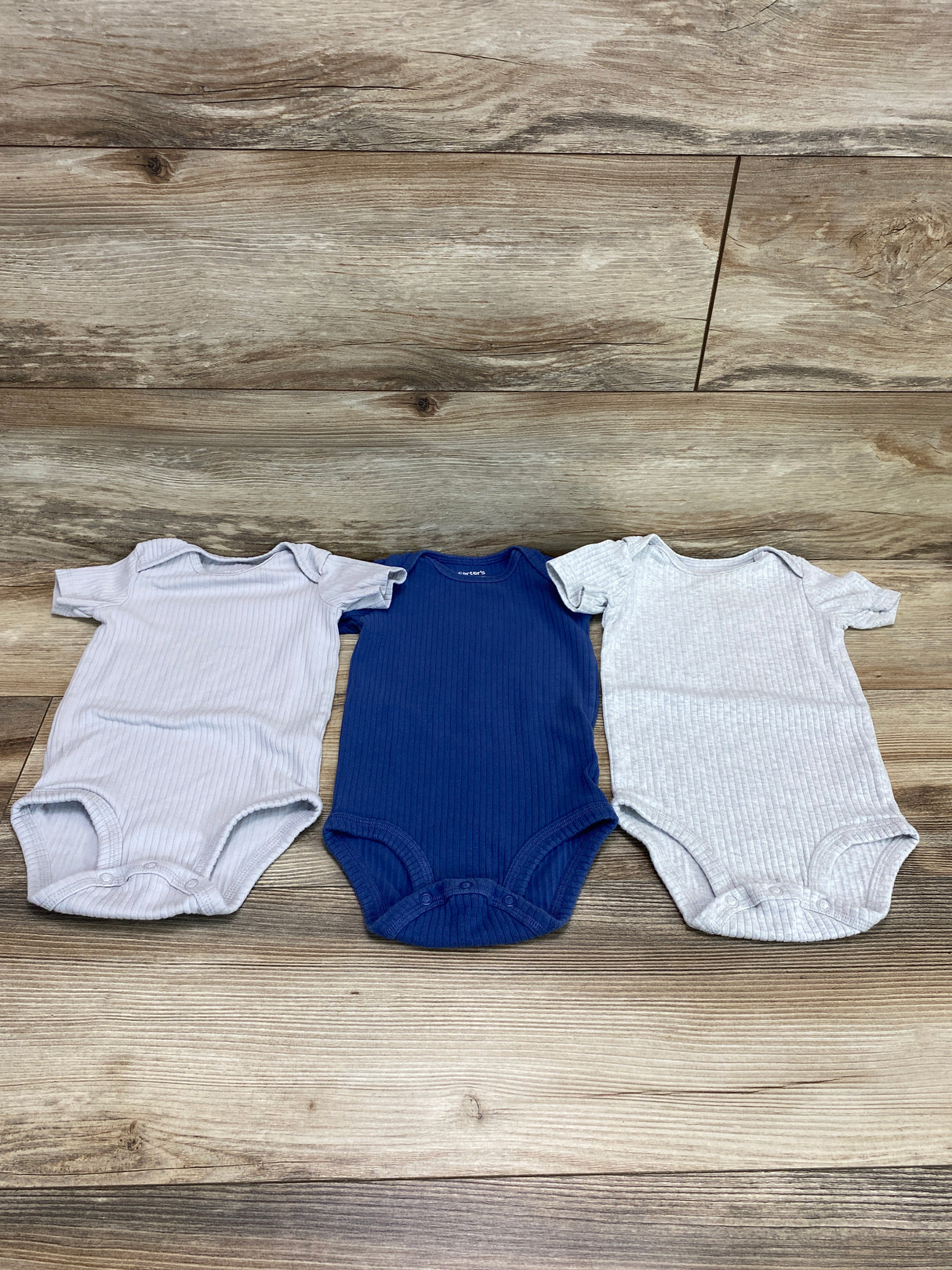 Just One You 3pk Bodysuits Grey/Blue sz 12m