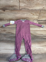 NEW Burt's Bees Baby Striped Sleeper Pink sz 6-9m