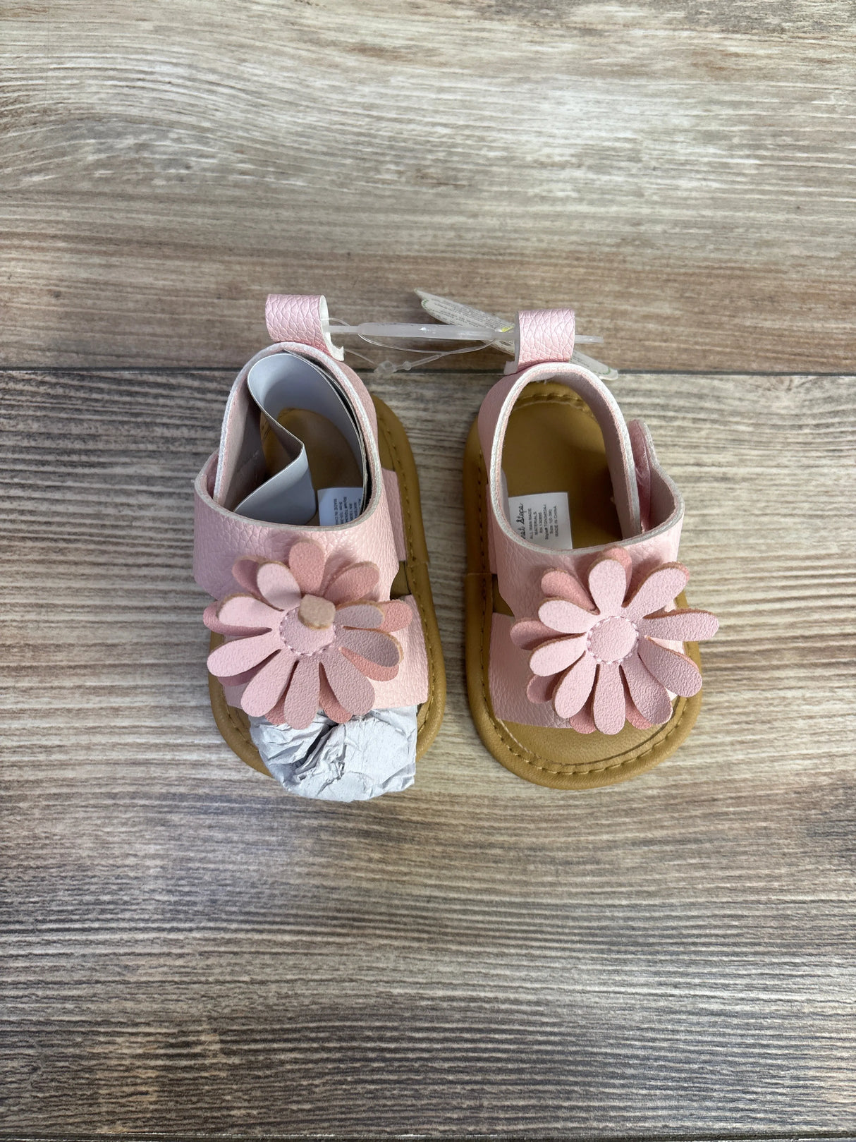 NEW First Steps Pink Leather Flower Sandals sz 1c - Me n Mommy To Be