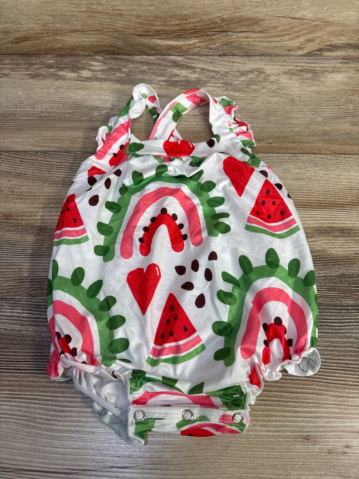 NEW Mila & Rose Watermelon Crossback Romper White sz 12-18m