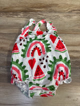 NEW Mila & Rose Watermelon Crossback Romper White sz 12-18m