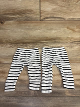 Cloud Island 2pk Striped Pull On Pants White sz Newborn