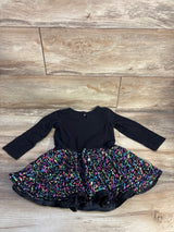 Counting Daisies Embroidered Pumpkin Sequin Tulle Dress Black sz 3T