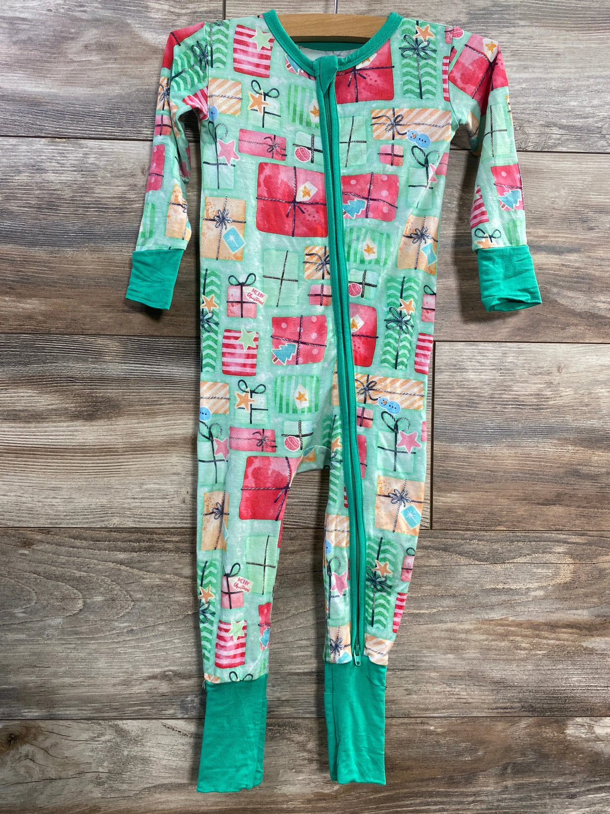 Birdie Bean Ralphie Presents Convertible Romper Green sz 12-18m