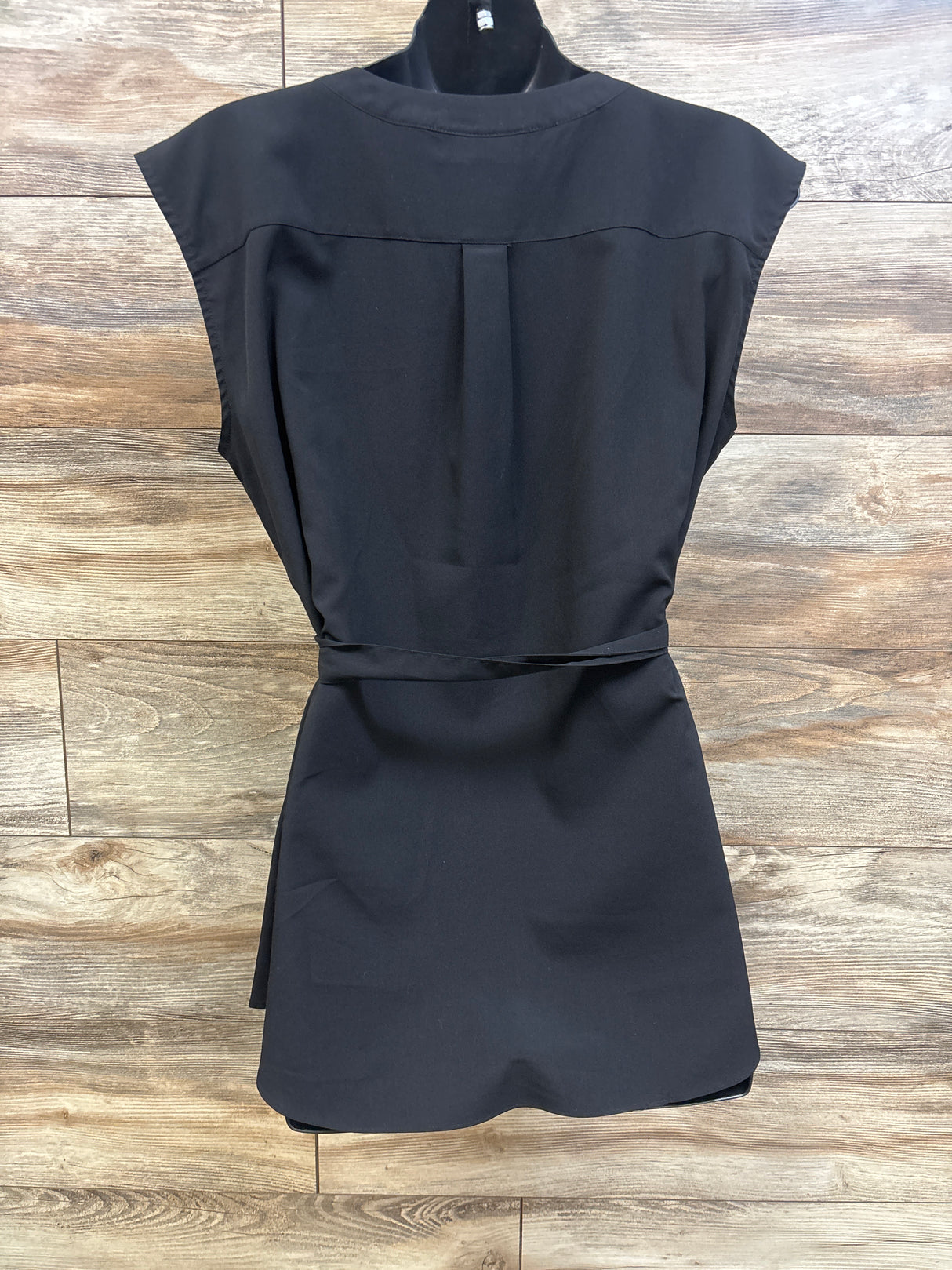 Motherhood Maternity Waist Tie Sheer Blouse Black sz Large