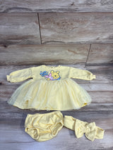 Disney Baby 3pc Winnie The Pooh Sweatshirt Dress & Bloomers Set Yellow sz 6/9m