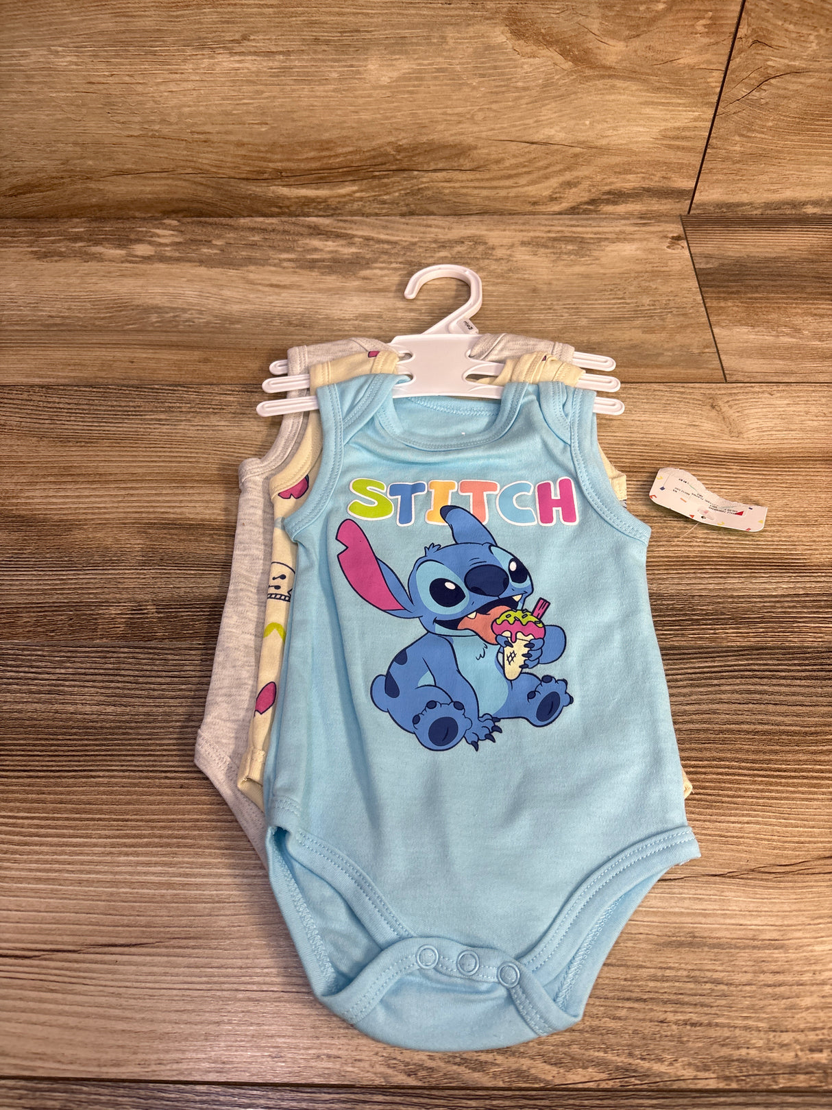 NEW Disney Baby 3pk Lilo & Stitch Tank Bodysuits Blue sz 3/6m