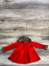 Faux Fur Pea Coat Red sz 12-18m