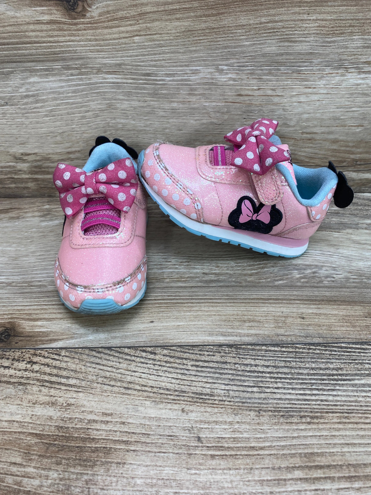 Disney Junior Minnie Mouse Bow Sneakers Pink Sz 7c