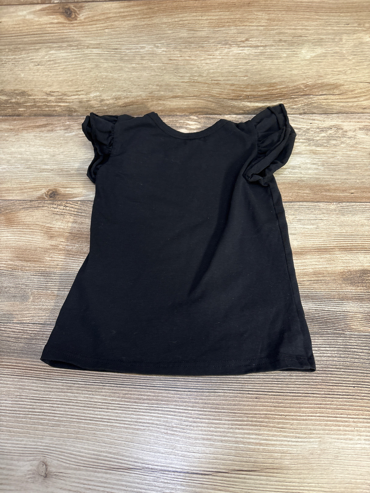 Flutter Sleeve Solid Shirt Black sz 3-4T