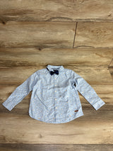 NWOT Junior 2pc Triangle Button Up Shirt & Bow-Tie Blue sz 2-3T