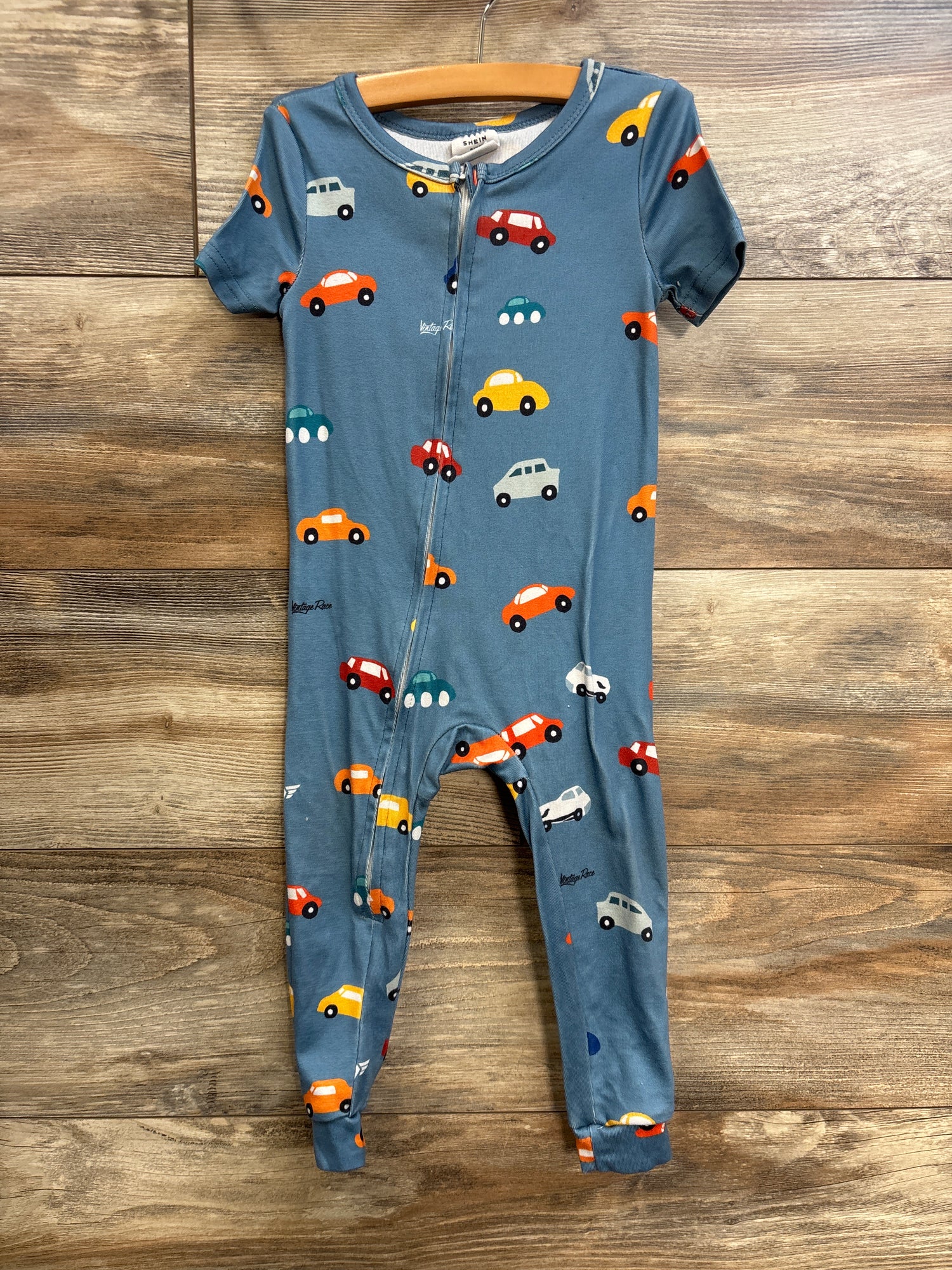 Shein Car Print Sleeper Blue sz 18-24m