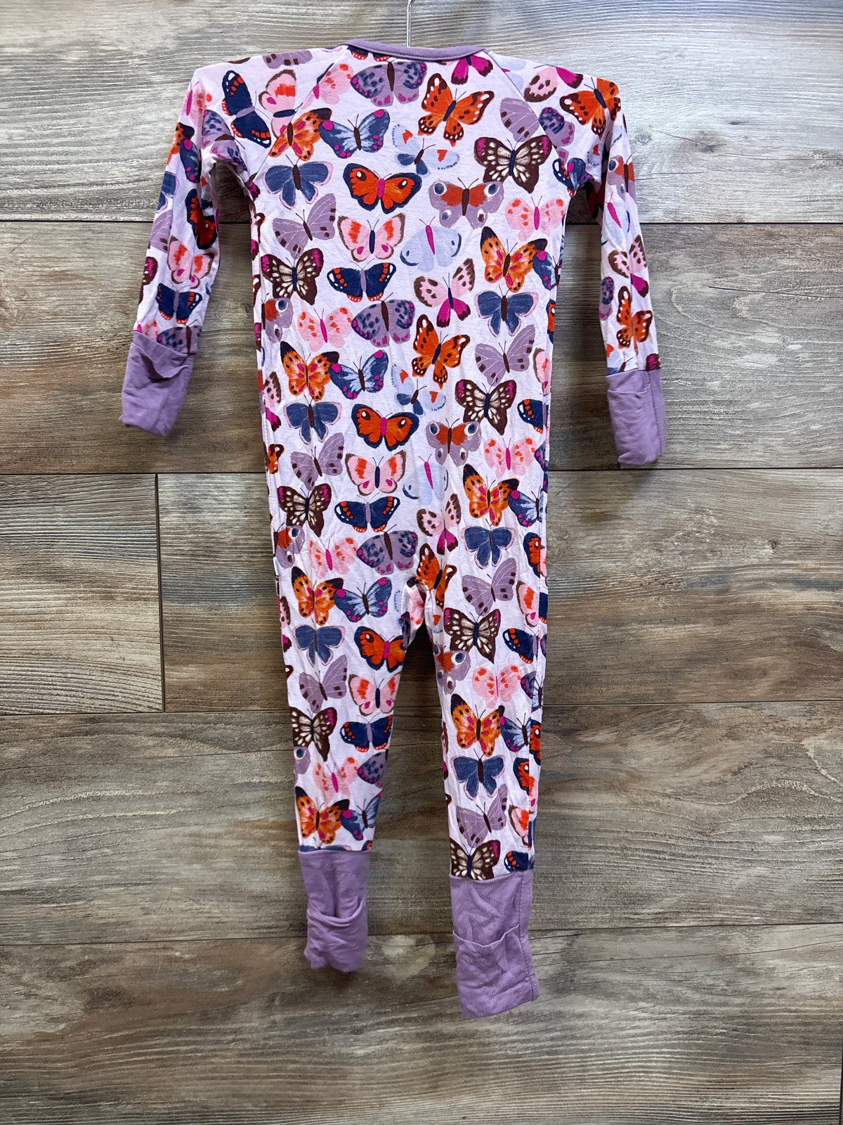 Little Sleepies Bamboo Butterfly Convertible Sleeper Pink sz 6-12m