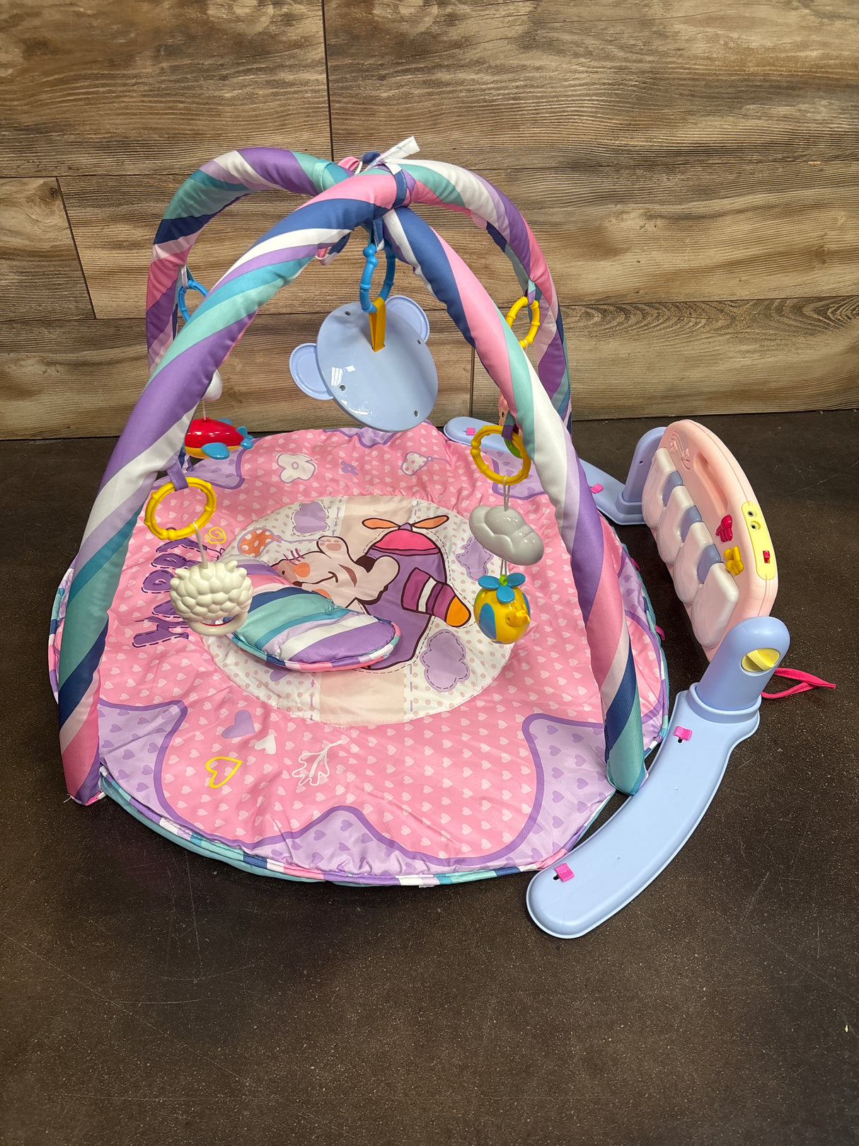 Meero London 4-in-1 Kick & Play Activity Play Gym, Pink/Purple