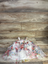 Ava & Yelly Ruffle Trapeze Party Dress Ivory sz 4T