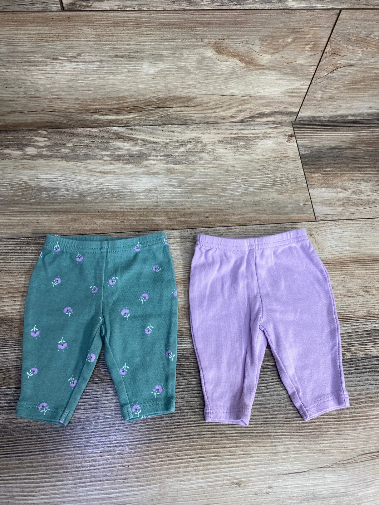 Just One You 2pc Floral Pull On Pants Green sz Newborn