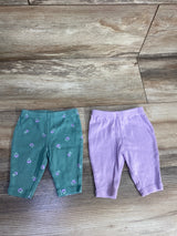 Just One You 2pc Floral Pull On Pants Green sz Newborn