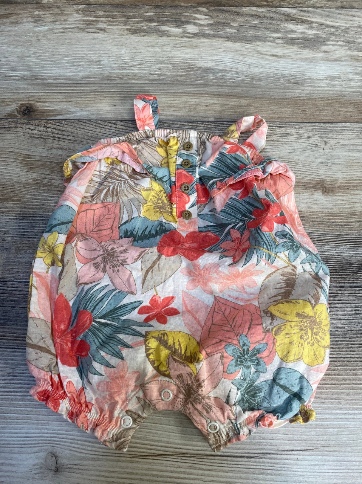 Carter's Linen Floral Romper Multicolored sz 3m