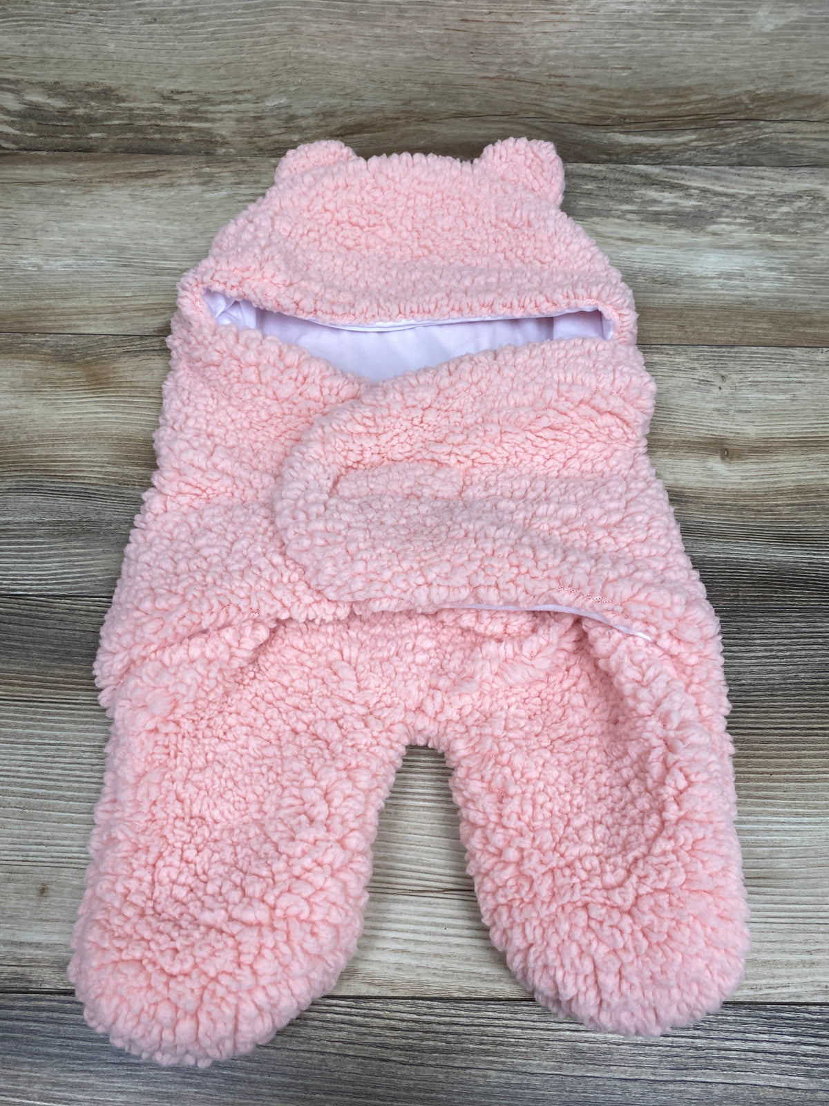 BlueMello Ultra-Soft Sherpa Swaddle Wrap Pink sz 0-3m
