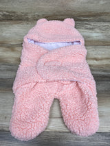 BlueMello Ultra-Soft Sherpa Swaddle Wrap Pink sz 0-3m