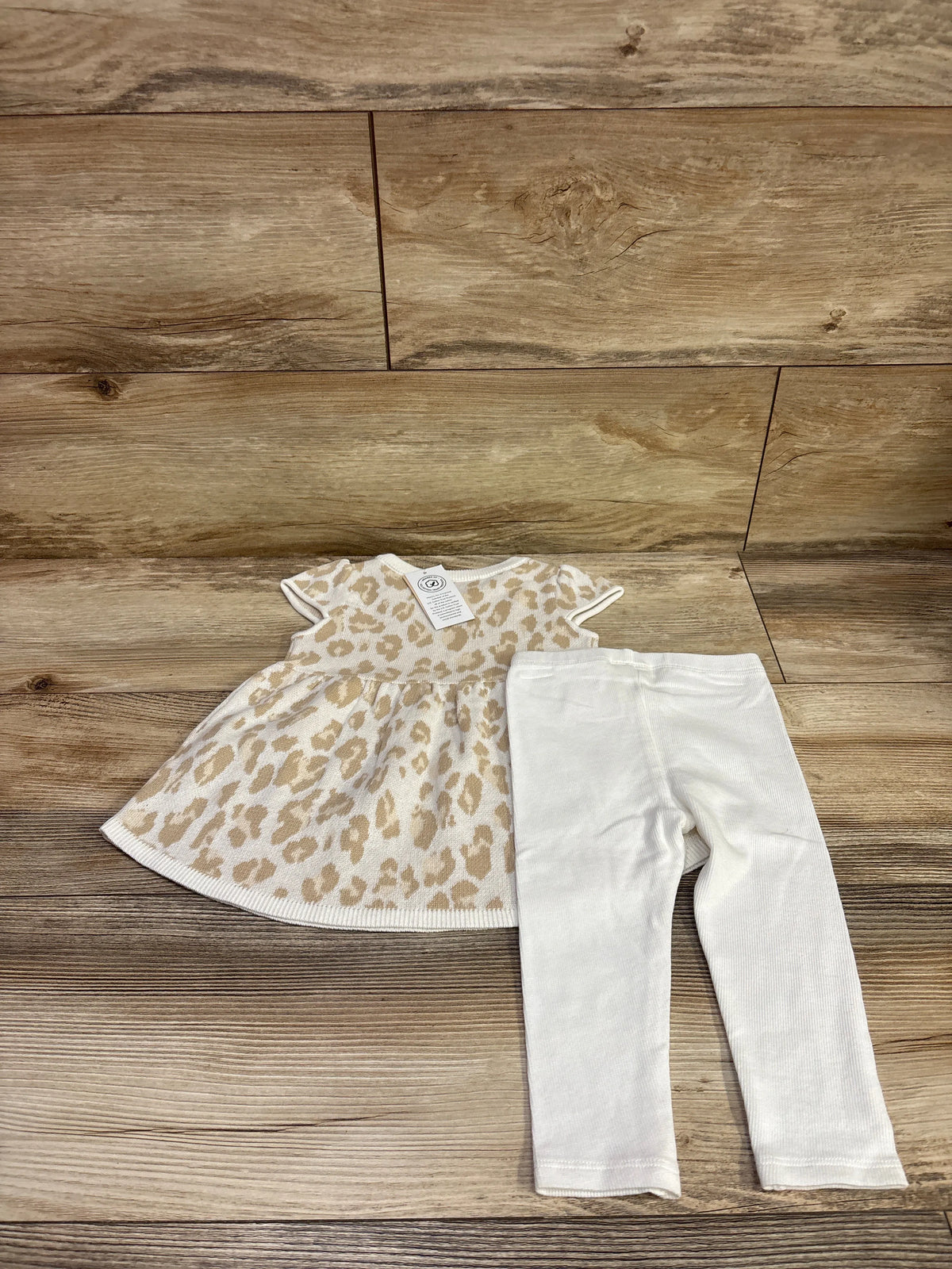 NEW First Impressions 2pc Knit Dress & Leggings Set White sz 12m