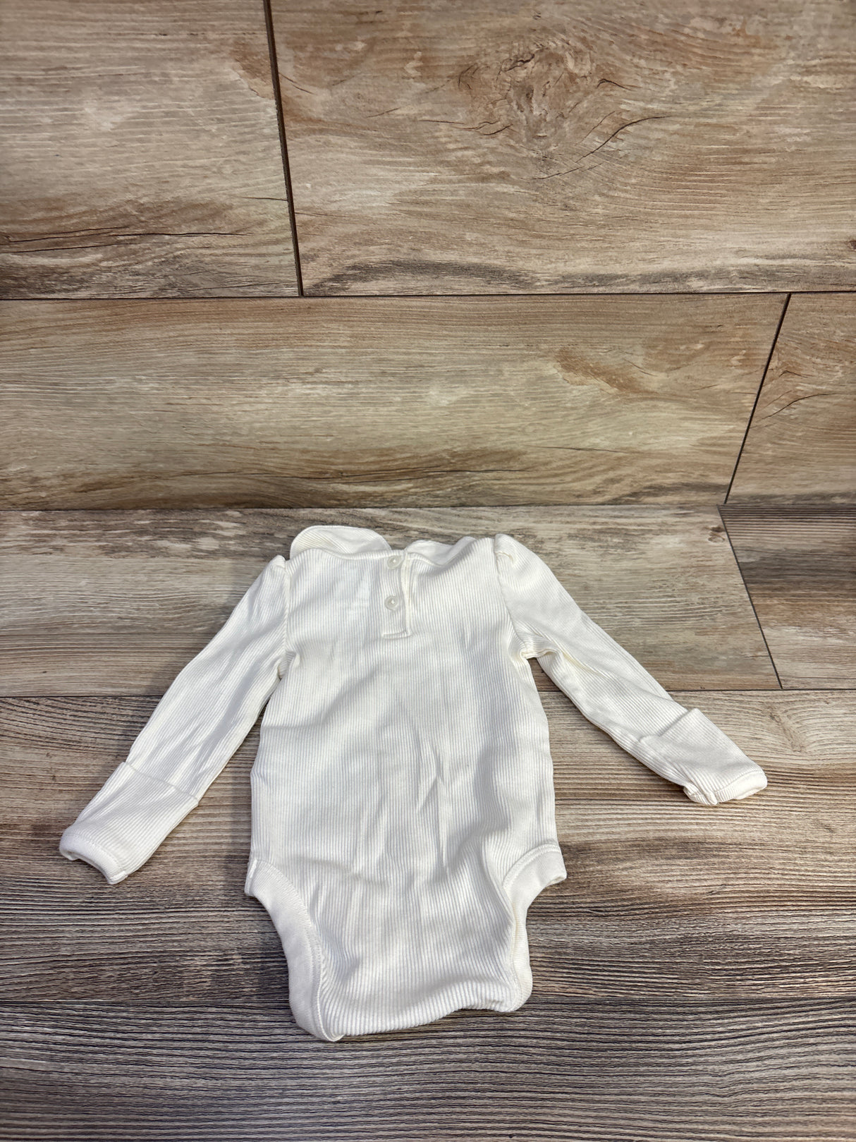 Baby Gap Collared TinyRib Long Sleeve Bodysuit Ivory sz 0-3m