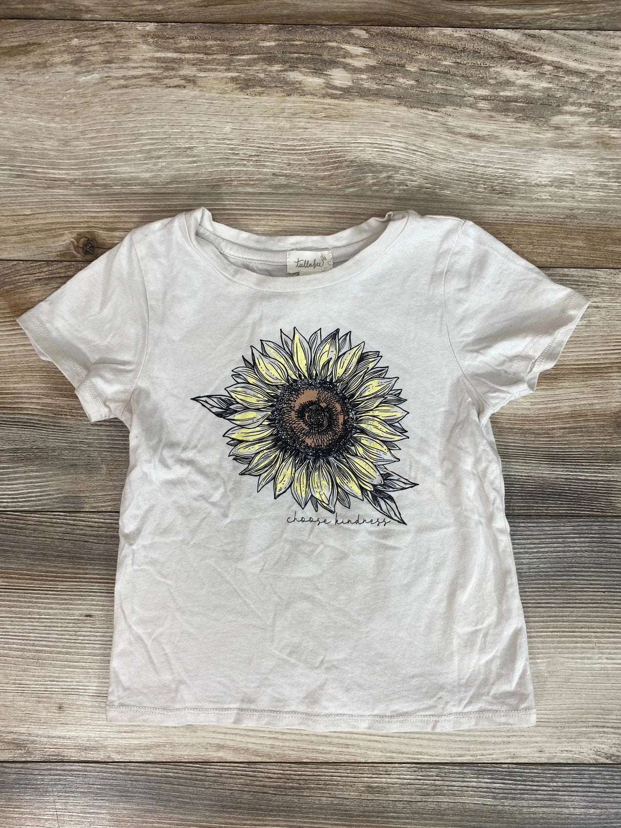 Tullabee Choose Kindness Sunflower Shirt Beige sz 3T