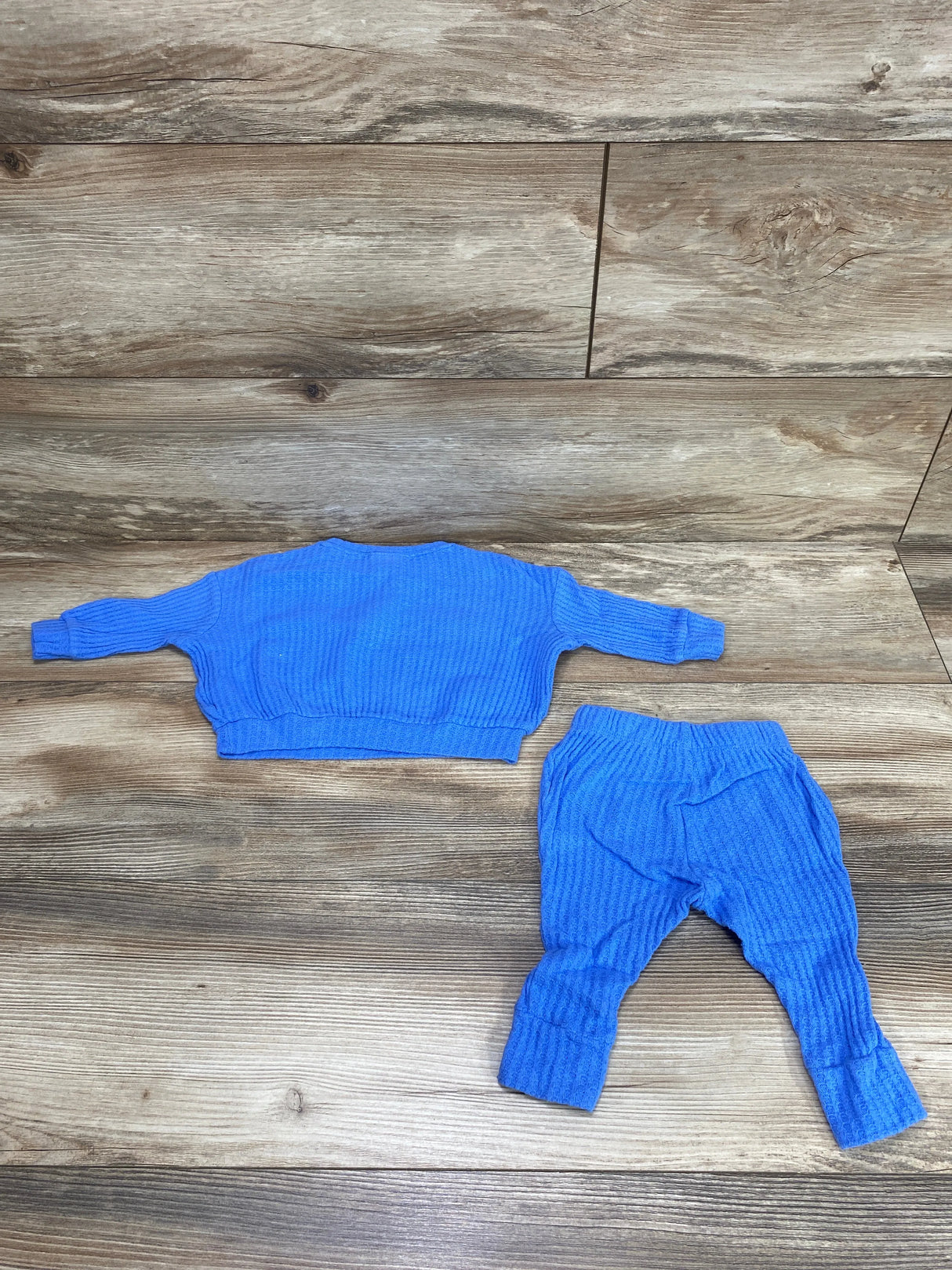 Cat & Jack 2pc Waffle Knit Shirt & Pants Blue sz 3-6m