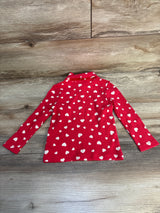Old Navy Ribbed Heart Print Turtle Neck Shirt Pink sz 2T
