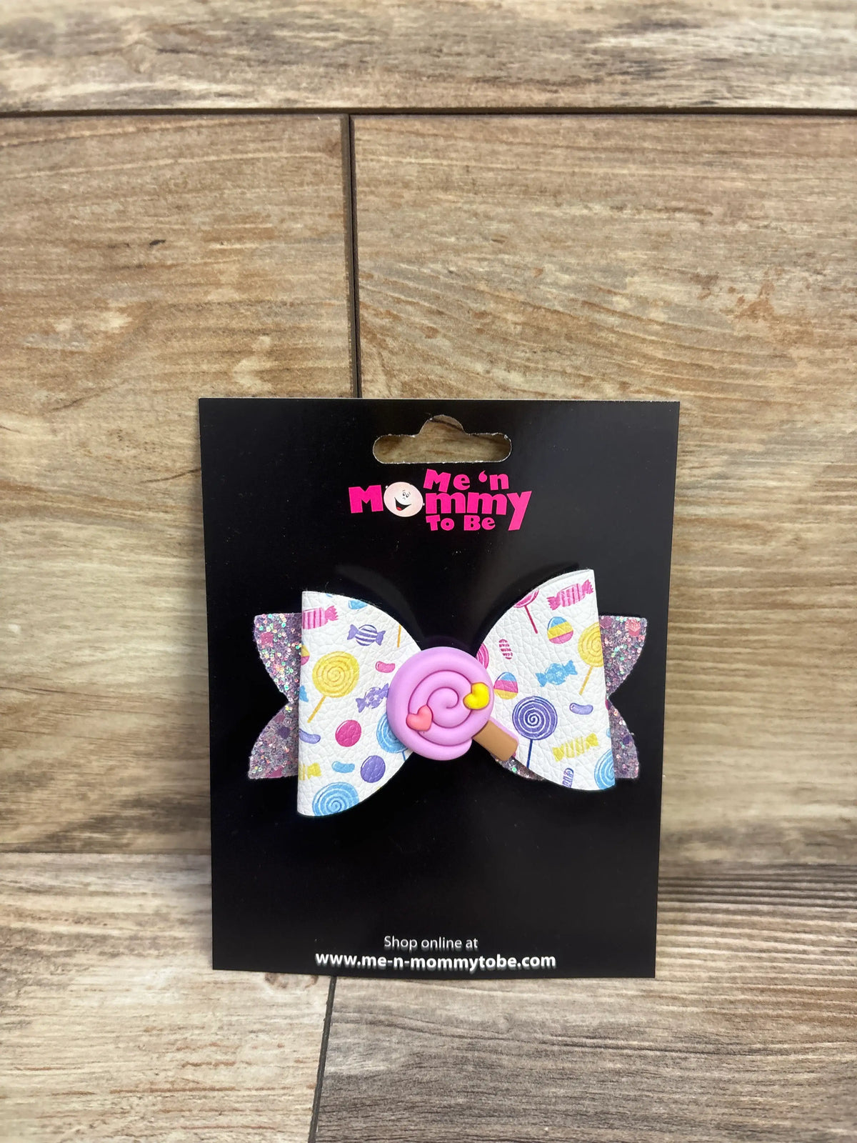 NEW Lollipop Applique Glitter Hair Bow