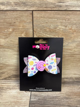 NEW Lollipop Applique Glitter Hair Bow