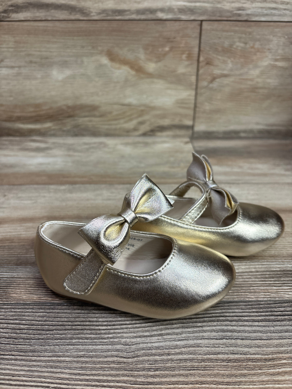 Felix & Flora Mary Jane Bow Dress Flats Gold sz 6c