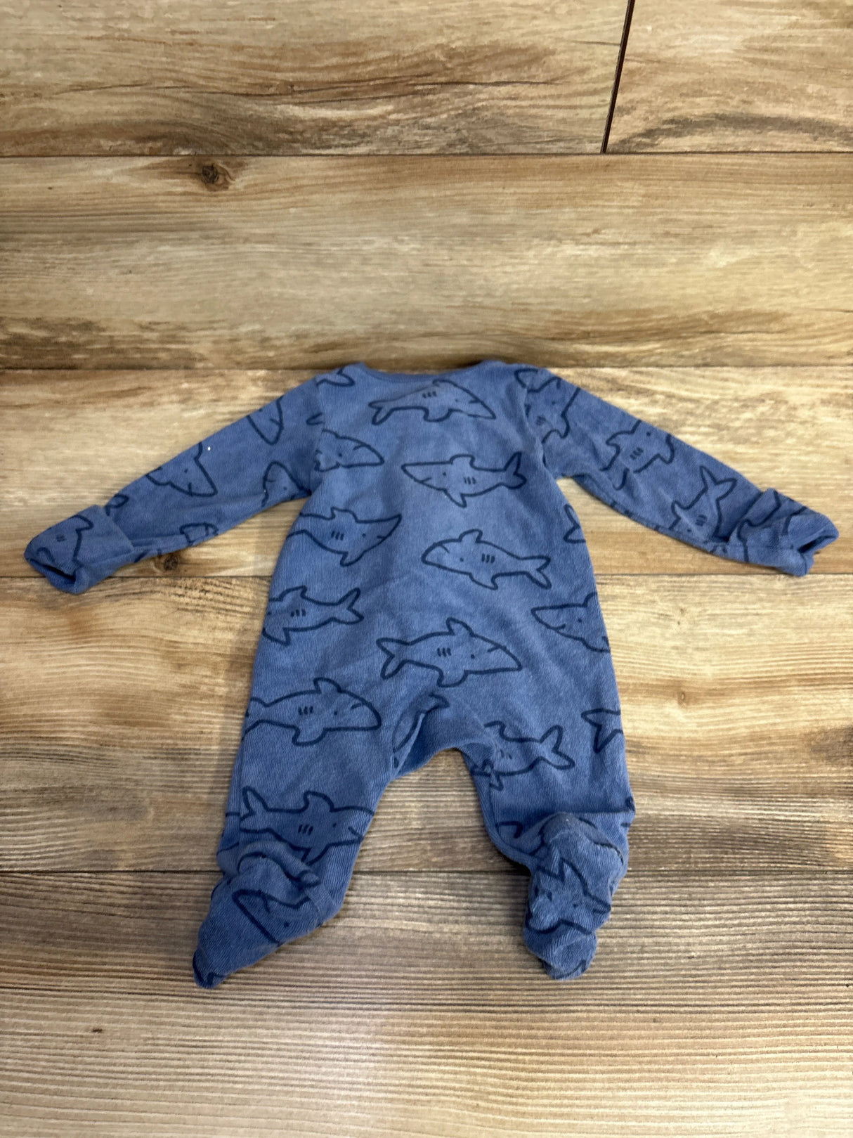 Carter's Terry Cloth Shark Sleeper Light Blue sz Newborn