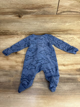 Carter's Terry Cloth Shark Sleeper Light Blue sz Newborn
