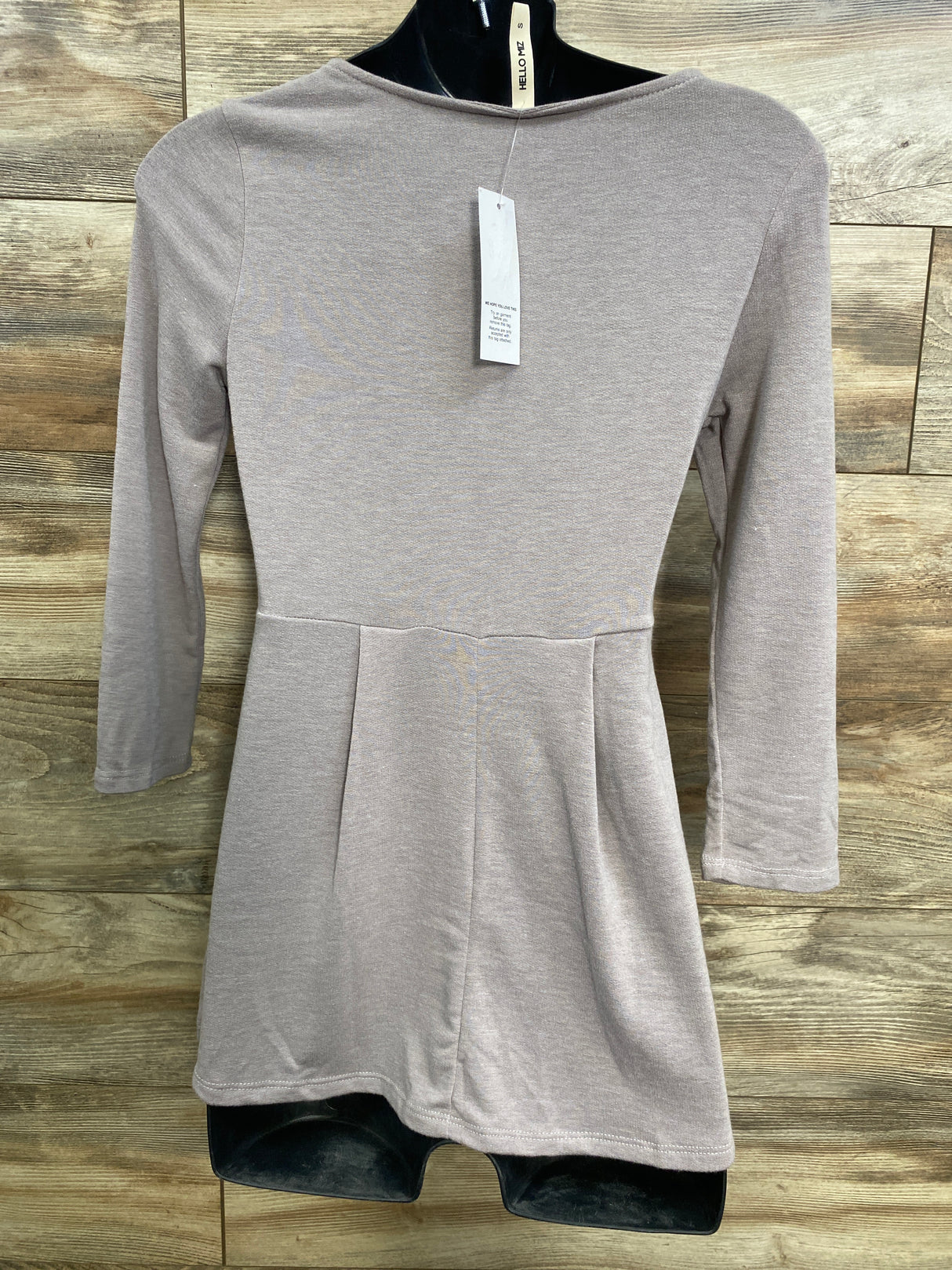 NEW Hello Miz Front Pleat Round Neck Top Taupe sz Small